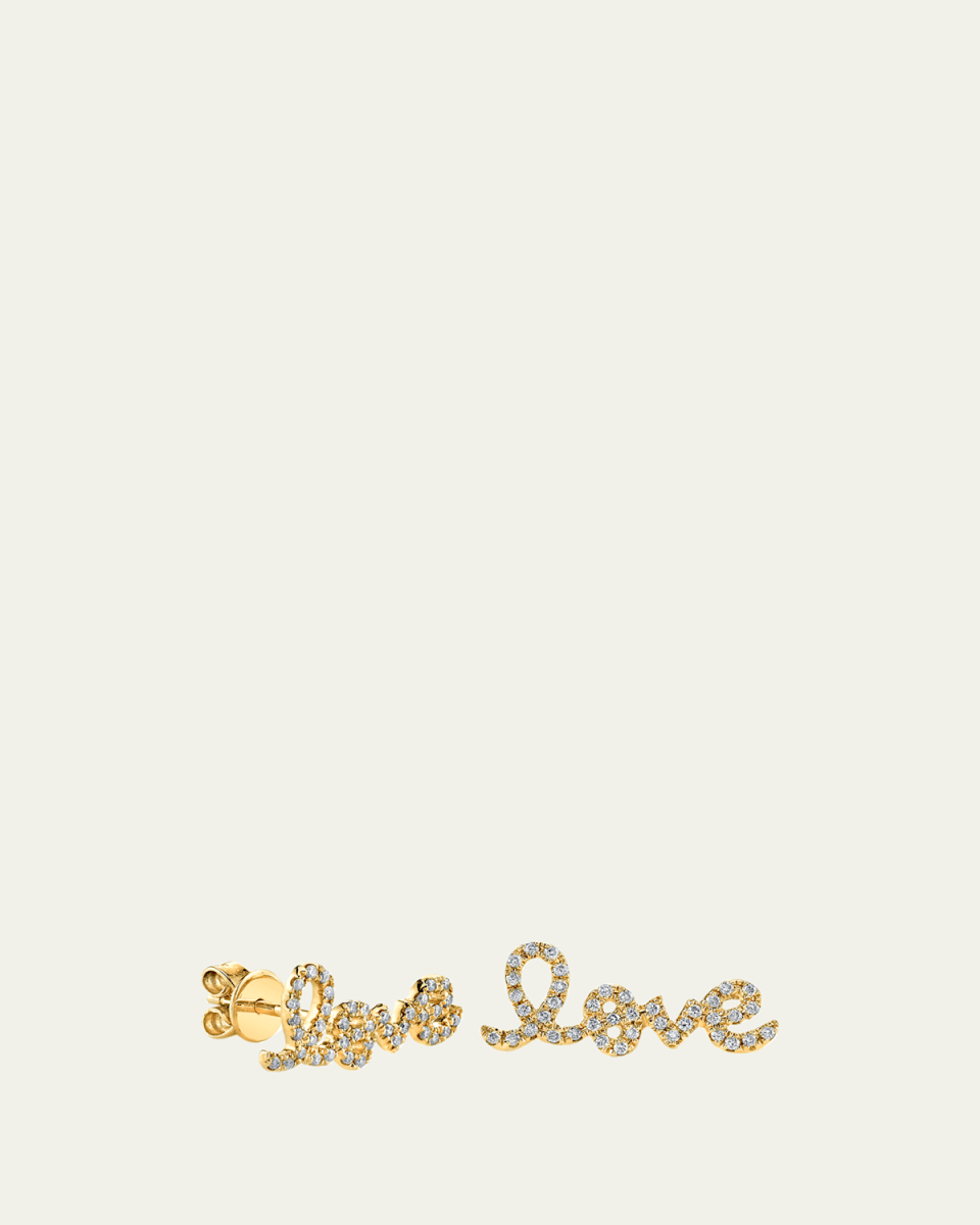 Pave Diamond Love Single Stud Earring